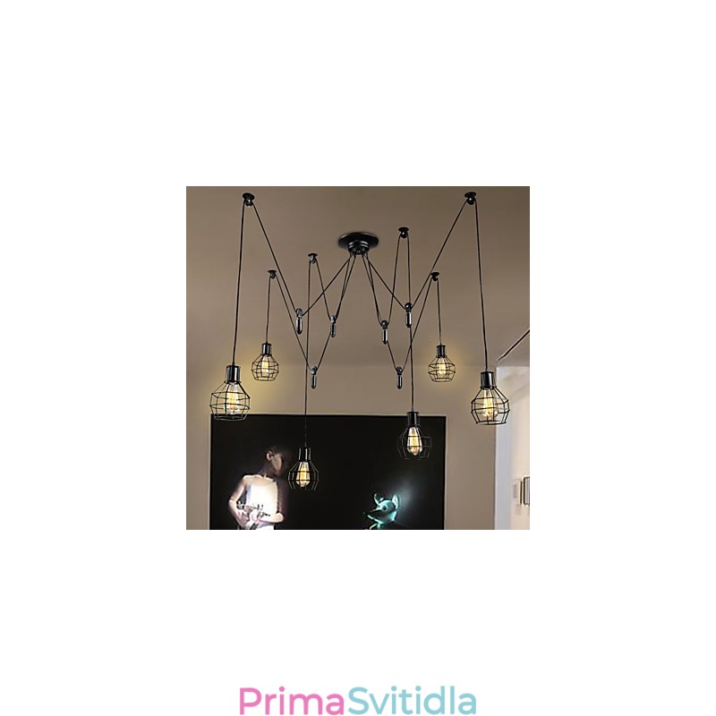 6 světel Country Designers Kovové závěsné svítidlo