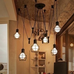6 světel Country Designers Kovové závěsné svítidlo