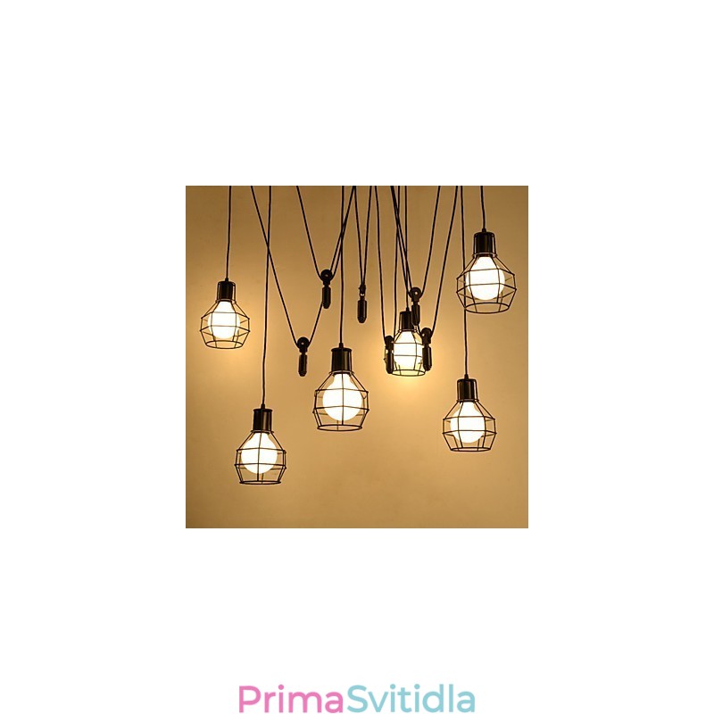 6 světel Country Designers Kovové závěsné svítidlo