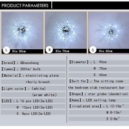 G4 Mitated Crystal Závěsná lampa Light Nerez ocel Dia 90CM
