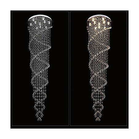 Stropní lustrové světlo Závěsné svítidlo svítidla s dvojitou spirálou K9 Crystal Stropní lustrové světlo Závěsné svítidlo svítidla s dvojitou spirálou K9 Crystal