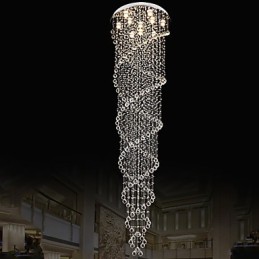 Stropní lustrové světlo Závěsné svítidlo svítidla s dvojitou spirálou K9 Crystal