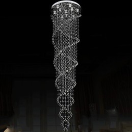 Stropní lustrové světlo Závěsné svítidlo svítidla s dvojitou spirálou K9 Crystal
