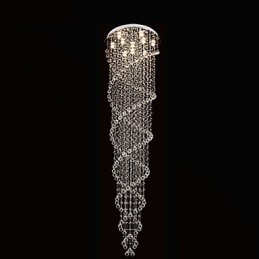 Stropní lustrové světlo Závěsné svítidlo svítidla s dvojitou spirálou K9 Crystal
