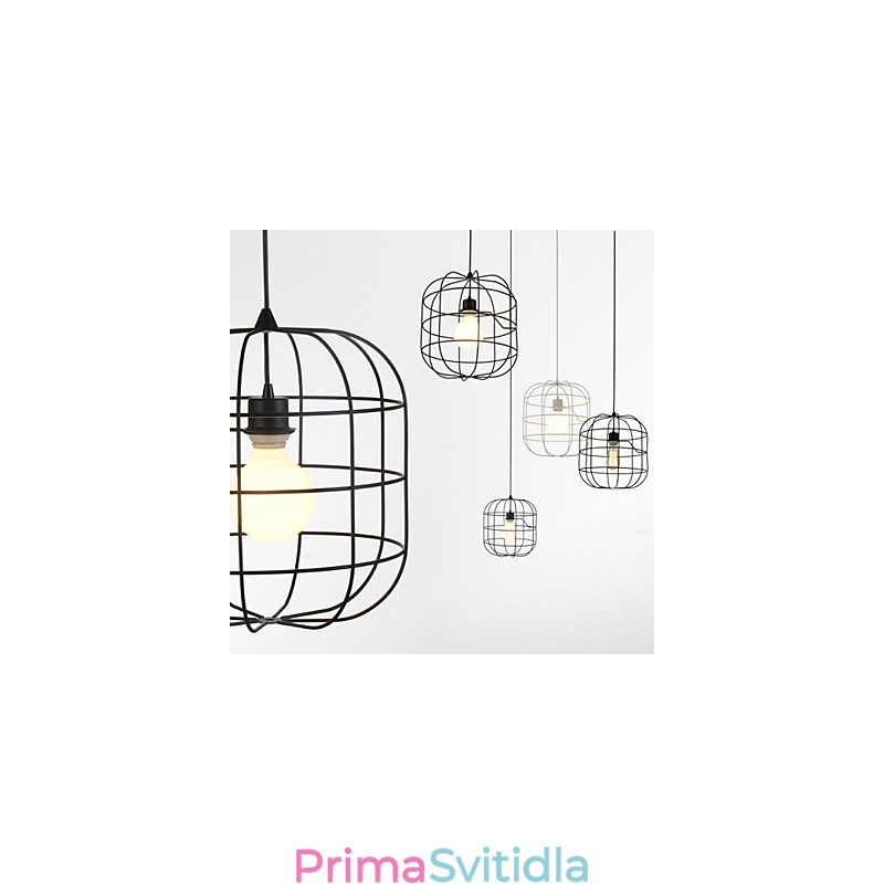 Mini umělecká závěsná lampa Birdcage 1 Light Mordern Jednoduchost Povrchová úprava Černá Bílá Kovová uhlíková ocel Droplight