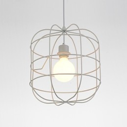 Mini umělecká závěsná lampa Birdcage 1 Light Mordern Jednoduchost Povrchová úprava Černá Bílá Kovová uhlíková ocel Droplight