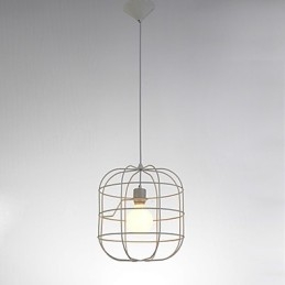 Mini umělecká závěsná lampa Birdcage 1 Light Mordern Jednoduchost Povrchová úprava Černá Bílá Kovová uhlíková ocel Droplight