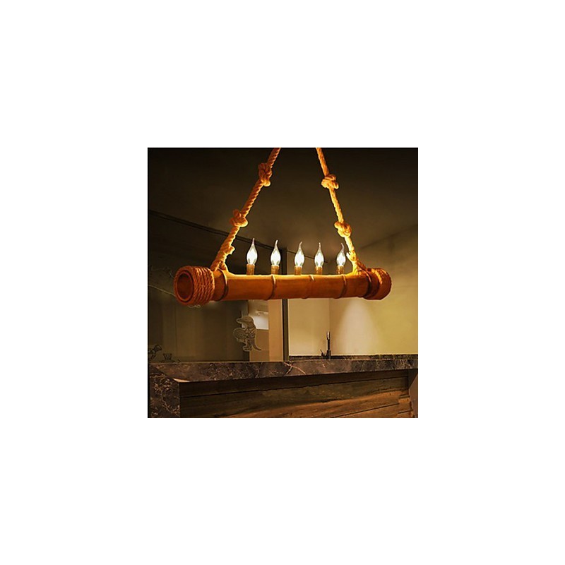 Cafe Pastorální nostalgie dekorativní bambusový lustr