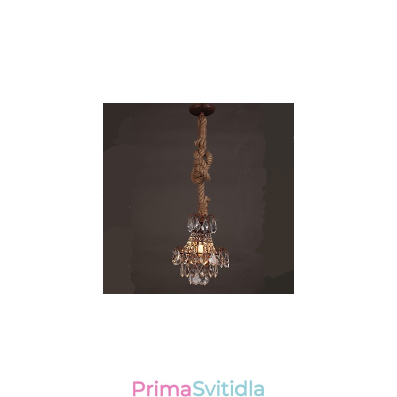 Retro salonek Konopný průmyslový křišťálový lustr imitace větru