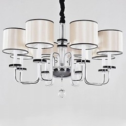 Moderní moderní křišťálový chromový kovový lustr