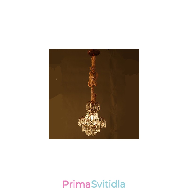 Retro salonek Konopný průmyslový křišťálový lustr imitace větru