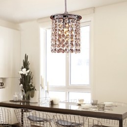 Moderní galvanicky pokovené závěsné svítidlo v moderním křišťálovém mini stylu