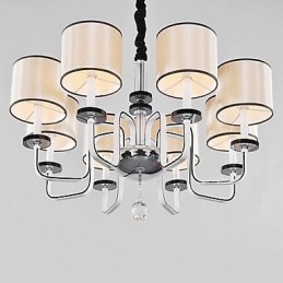 Moderní moderní křišťálový chromový kovový lustr