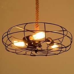 Vintage American Lron Rope Creative Industrial Fan Lustr
