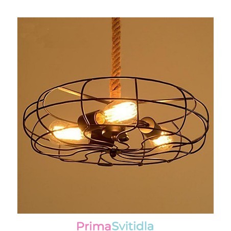 Vintage American Lron Rope Creative Industrial Fan Lustr