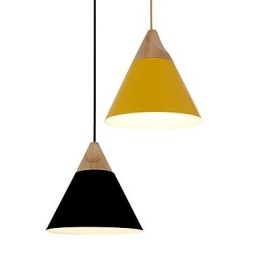 Mini umělecká kuželová závěsná lampa 1 Světlá Mordern Jednoduchost Povrchová úprava Černá Bílá Žlutá Hliník & Dřevěná Droplight