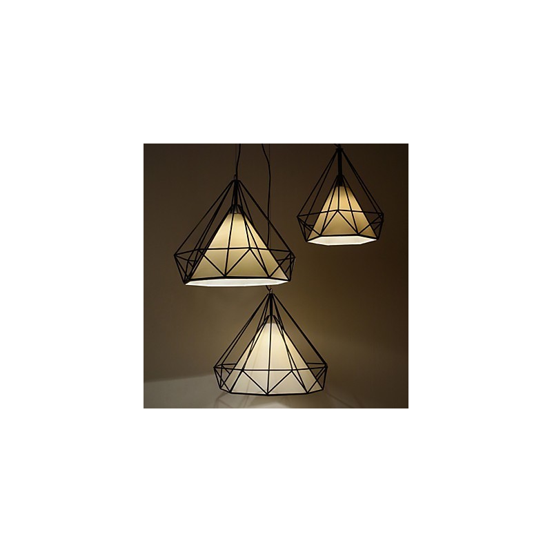 Diamantová mini závěsná lampa 1 Světlo Moderní Jednoduchost Černobílá povrchová úprava Látka z uhlíkové oceli