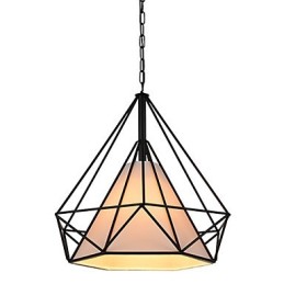 Diamantová mini závěsná lampa 1 Světlo Moderní Jednoduchost Černobílá povrchová úprava Látka z uhlíkové oceli