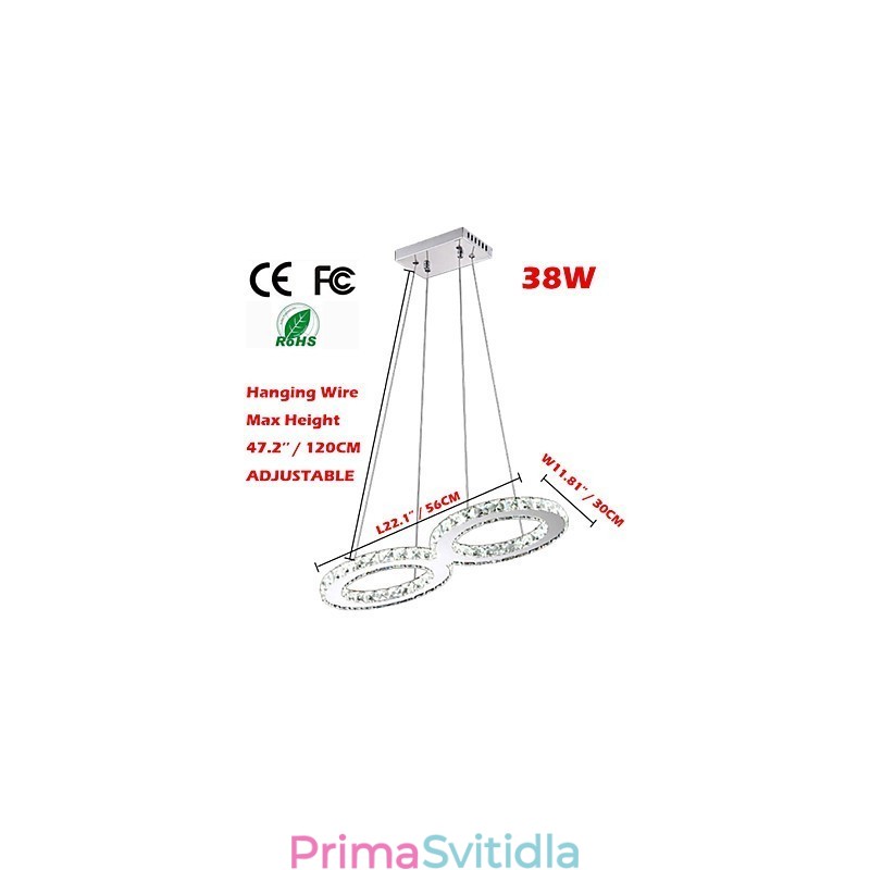 Křišťálové stropní závěsné lustrové svítidlo
