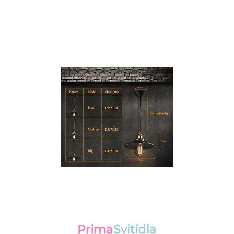 Retro klasický přívěsek v evropském stylu Light Metal Art Droplight