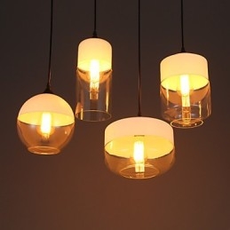 Lustrová lampa z uměleckého tepaného skla Nordic Creative Stair Shop