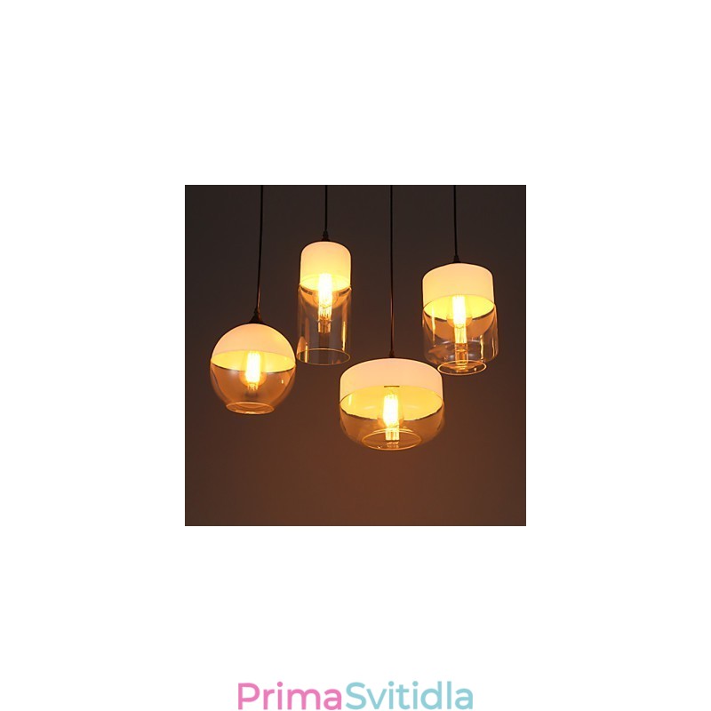 Lustrová lampa z uměleckého tepaného skla Nordic Creative Stair Shop