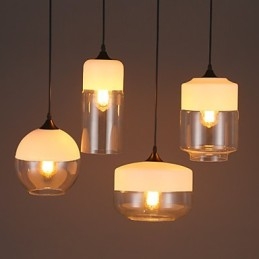 Lustrová lampa z uměleckého tepaného skla Nordic Creative Stair Shop