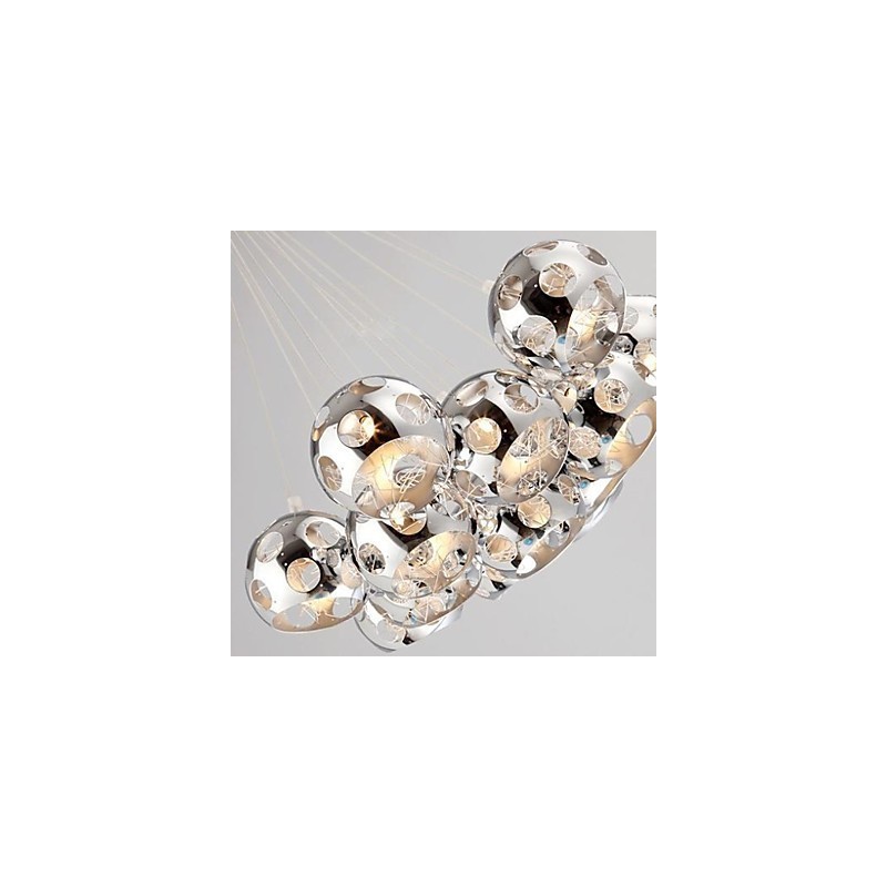 Moderní moderní závěsné svítidlo Globe z chromového kovu