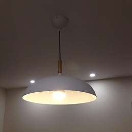 Retro závěsná světelná malba Wood+Metal Cafe závěsná svítidla