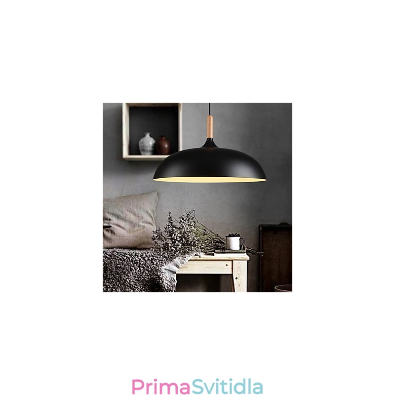 Retro závěsná světelná malba Wood+Metal Cafe závěsná svítidla