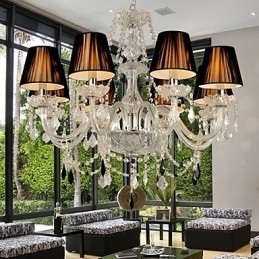 Elegantní křišťálový lustr s 8 světly