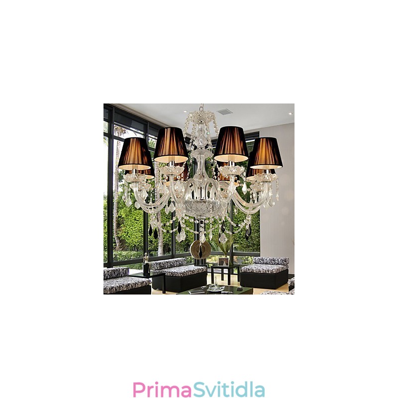 Elegantní křišťálový lustr s 8 světly