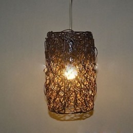 Moderní Rural Cany Art tkaná ratanová jednohlavá kapací lampa