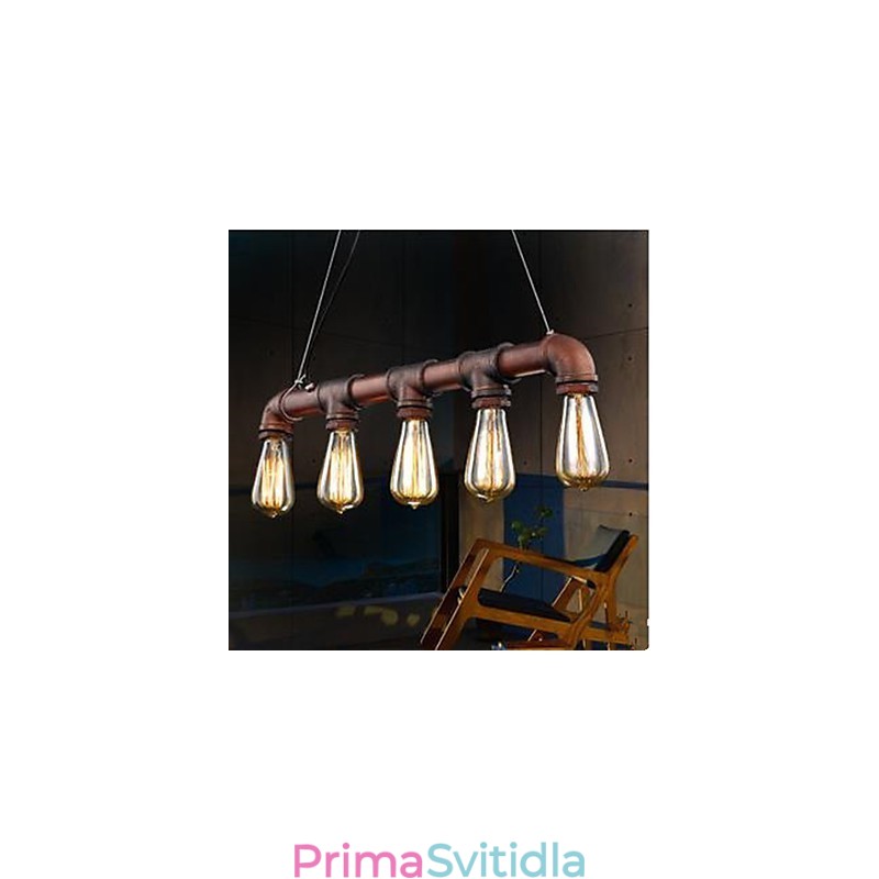 American Country Industrial Veranda Loft Potrubí Droplight