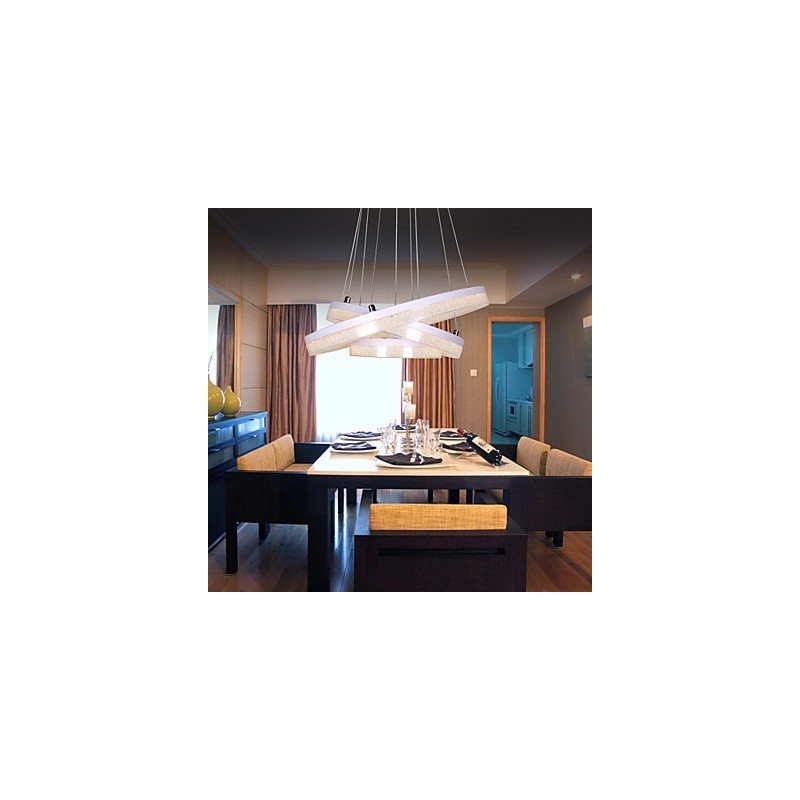 Křišťálové závěsné světlo moderní lampa tři kroužky