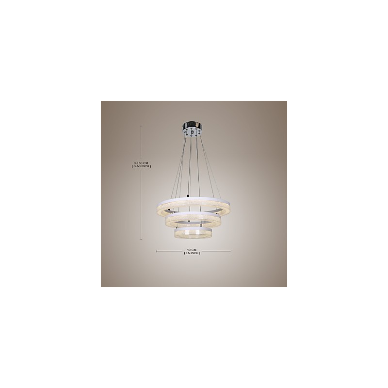 Křišťálové závěsné světlo moderní lampa tři kroužky