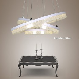 Křišťálové závěsné světlo moderní lampa tři kroužky