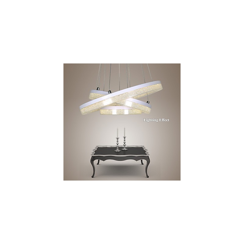 Křišťálové závěsné světlo moderní lampa tři kroužky