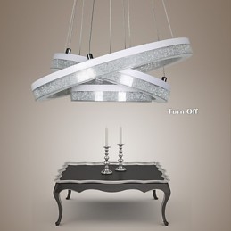 Křišťálové závěsné světlo moderní lampa tři kroužky