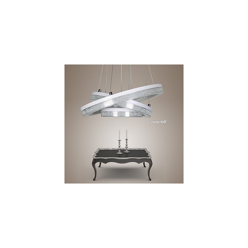 Křišťálové závěsné světlo moderní lampa tři kroužky