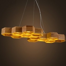 Design Art Individuality Lustr Jednoduché voštinové dřevěné lampy