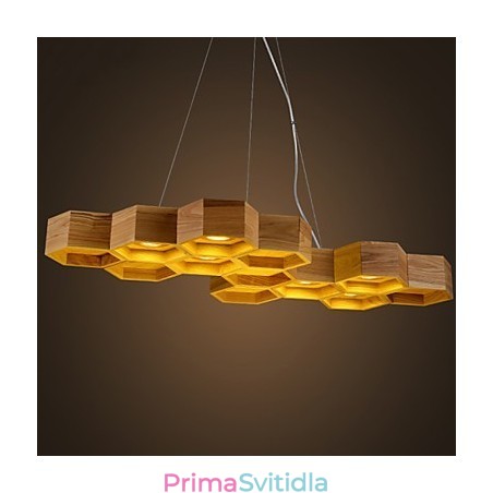 Design Art Individuality Lustr Jednoduché voštinové dřevěné lampy Design Art Individuality Lustr Jednoduché voštinové dřevěné lampy