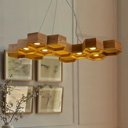 Design Art Individuality Lustr Jednoduché voštinové dřevěné lampy