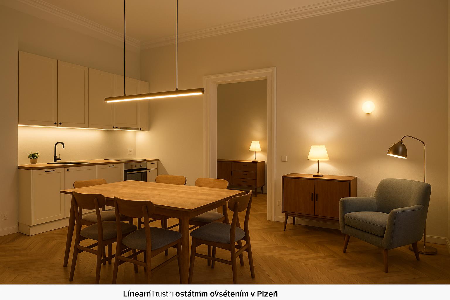 Lineární lustr: elegantní řešení nad jídelní stůl i kuchyňský ostrůvek